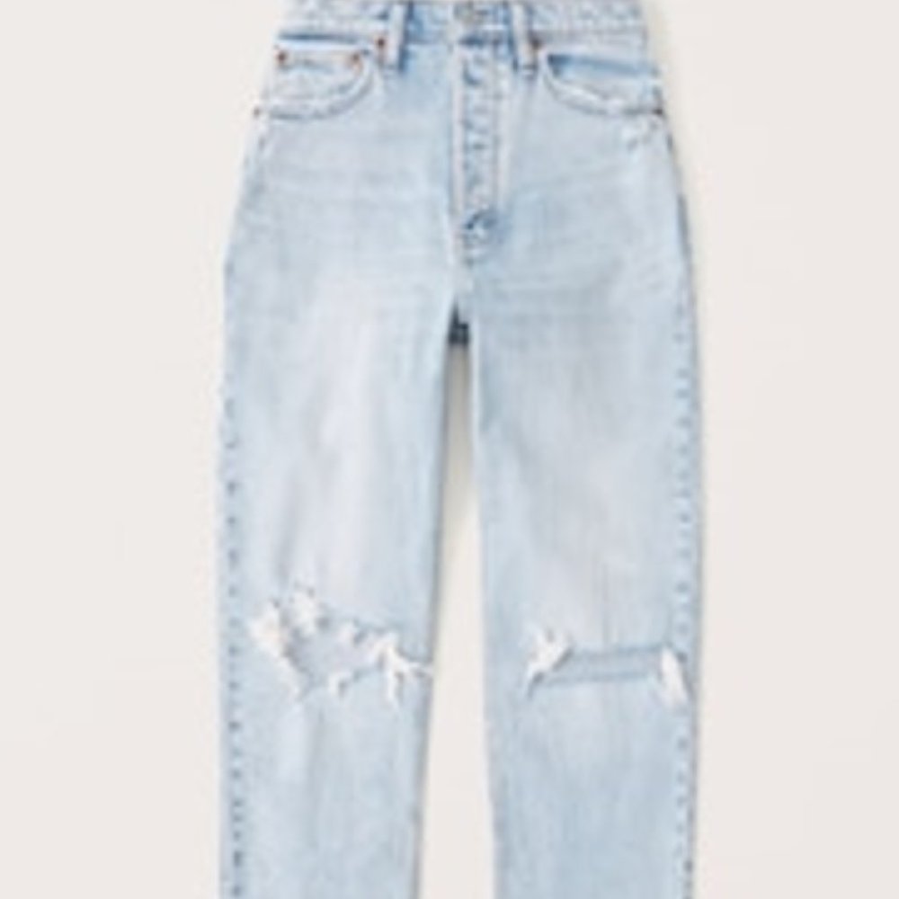Abercrombie High Rise Dad Jeans in Light Wash